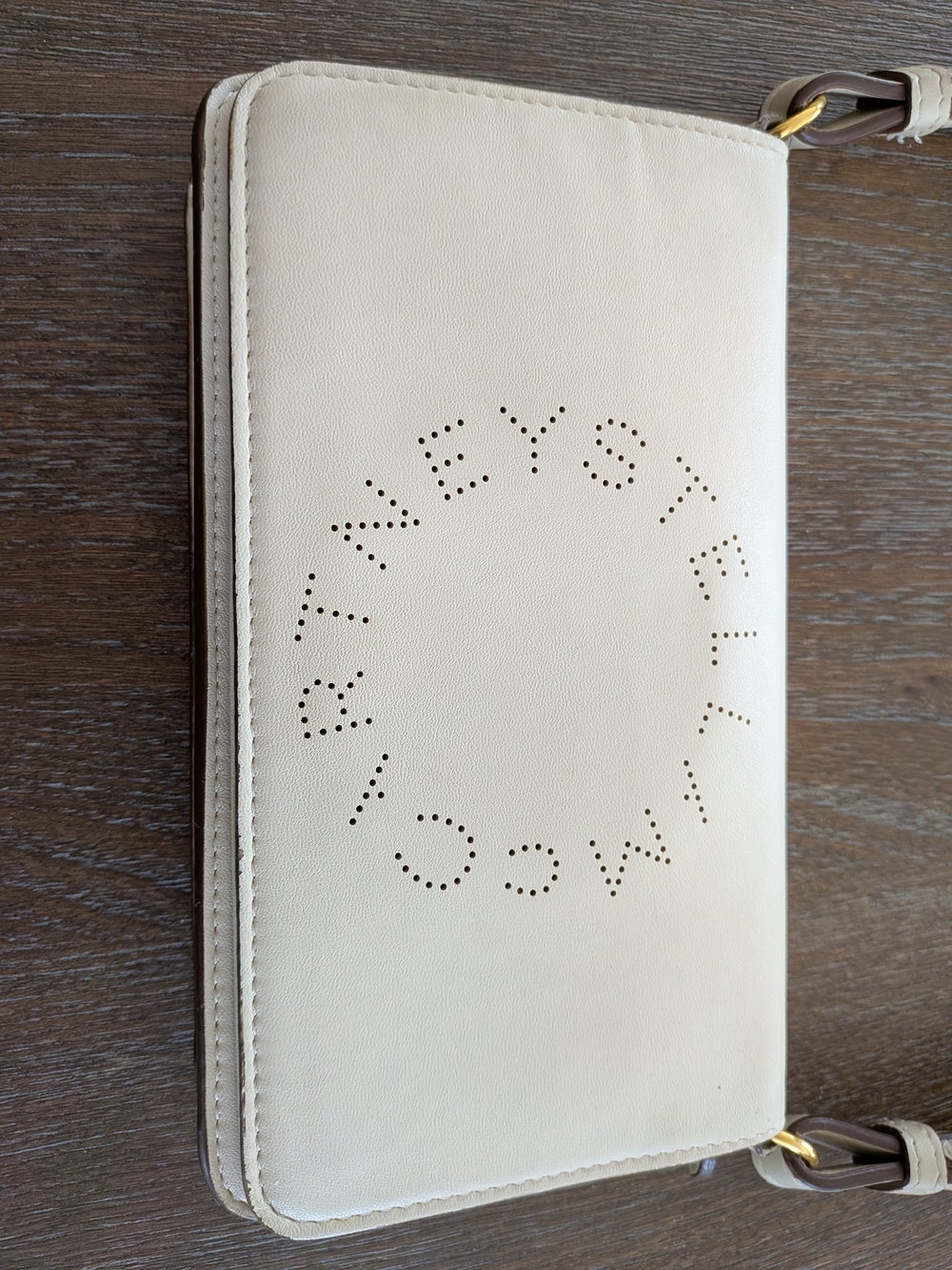 Stella McCartney White Perforated Logo Crossbody Bag with Branded Strap - Picture 2 of 11